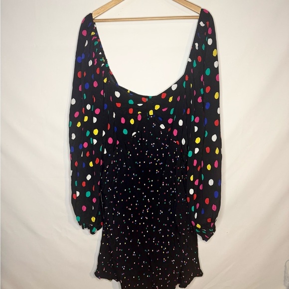 RIXO X Target Black Colorful Polka Dot Flirty Swing Dress NWT Size 24W/26W - Picture 4 of 7